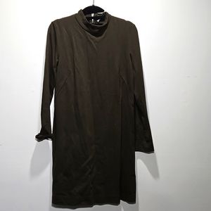 ZARA Dress Mock Turtleneck GREEN Dress M